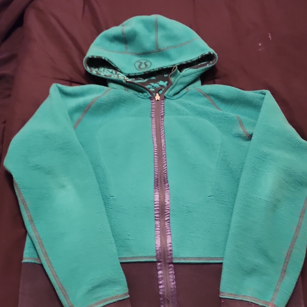Lululemon Y2K Reversible Floral Full Zip Scuba Hoodie Sz 10 - Picture 4 of 6